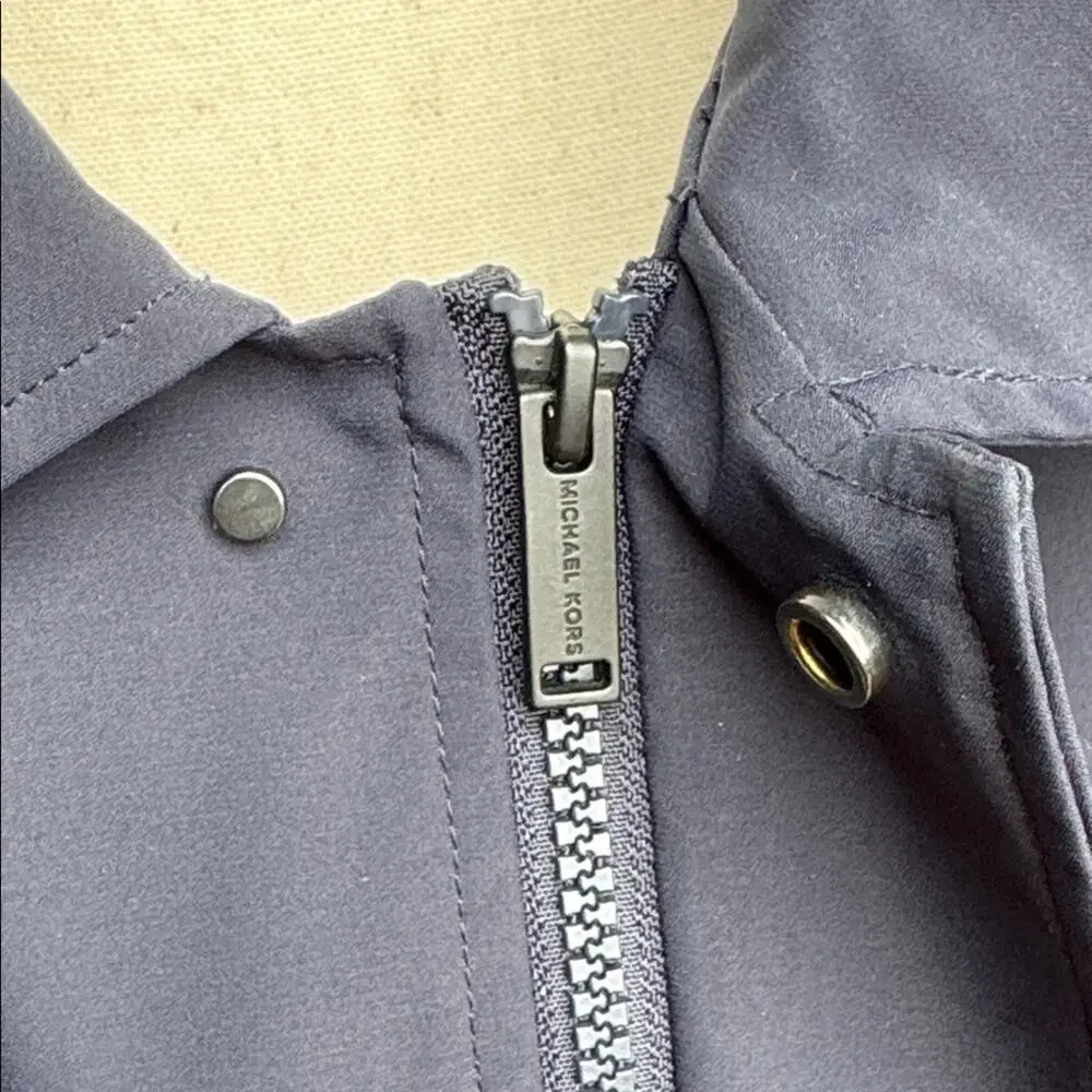 Michael Kors Blue Classic Fit Raincoat Overcoat Trench Men's Size Large L Navy - Picture 6 of 8